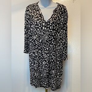 Black and White Animal Print Design Dress Size XL